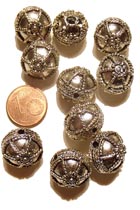 10 perles argent tibétain