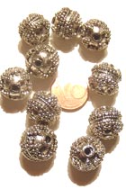 10 perles argent tibétain