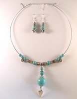 Parure ras du cou, turquoises