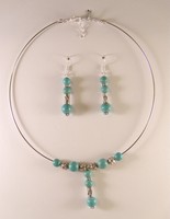 Parure ras du cou, turquoises