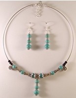 Parure ras du cou, turquoises