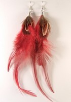 Boucles d'oreilles Plumes rouges