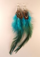 Boucles d'oreilles plumes bleues