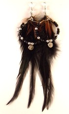 Boucles d'oreilles plumes noires